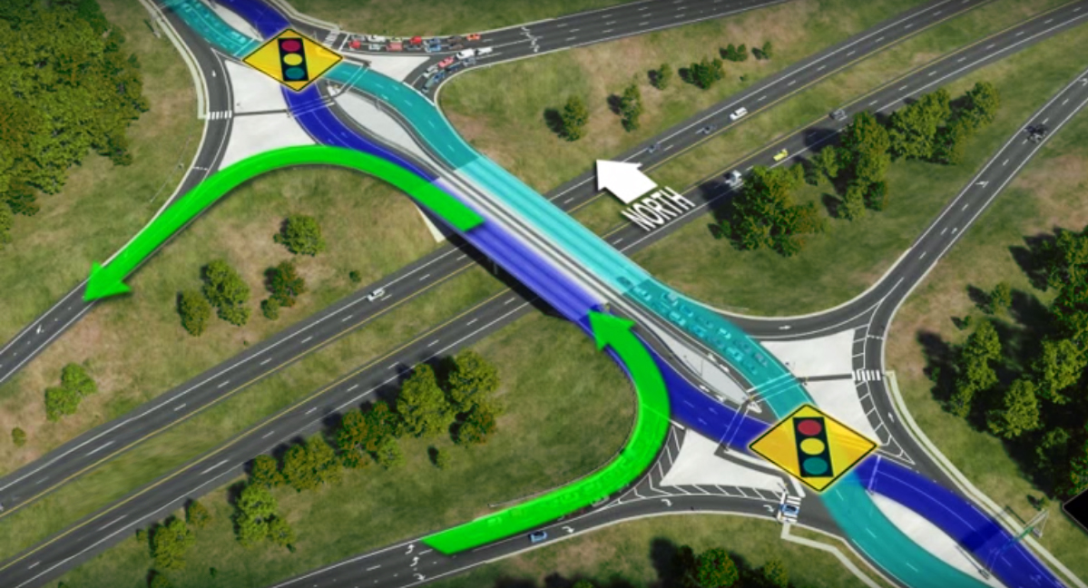 NCDOT Shutting Down I-77 In Huntersville To Build $30.8 Million “Diverging Diamond” Interchange