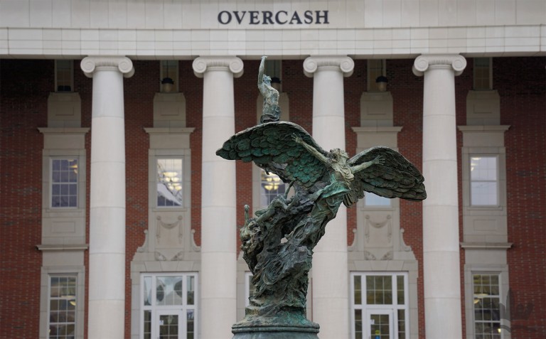 The Story Behind Charlotte’s Massive Angel Statue In Front Of The CPCC Overcash Building