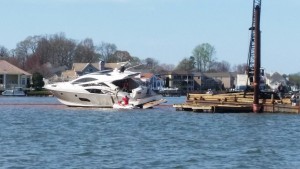 million dollar yahct stuck on Lake Norman