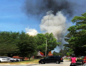 rock hill elementary school on fire