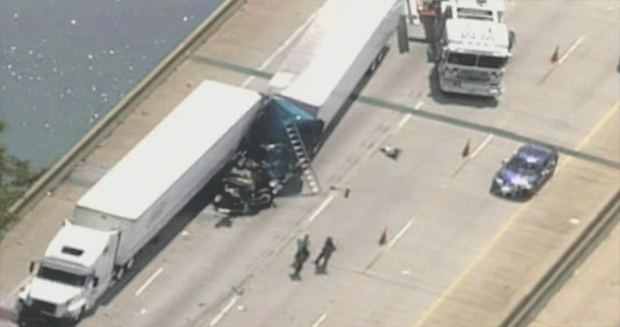 bee truck overturned on highway 85