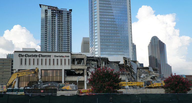 Charlotte Observer Building Is Being Destroyed – The Ending Of An Era