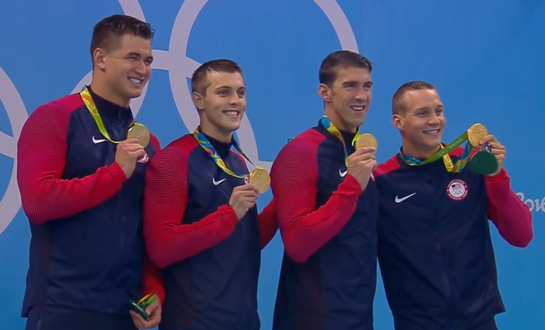 North Carolina Swimmer Wins First Olympic Gold Medal