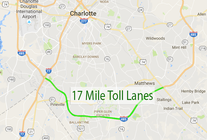 NCDOT Just Announced New Toll Lanes on 485