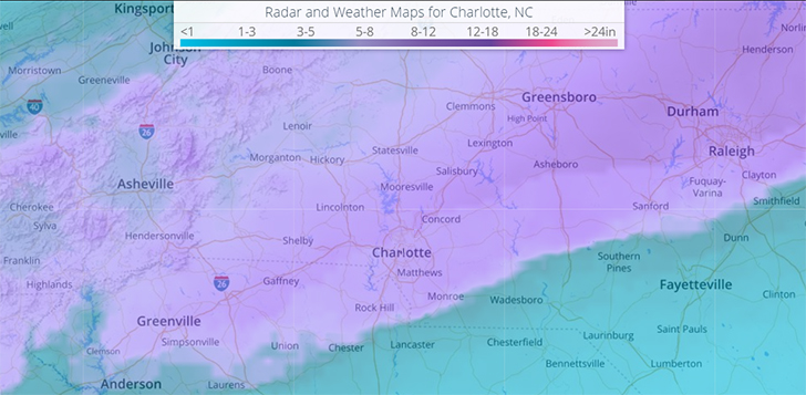 Updated Forecast Now Calls For 5-8 Inches of Snow to Fall In The Charlotte Region Tonight