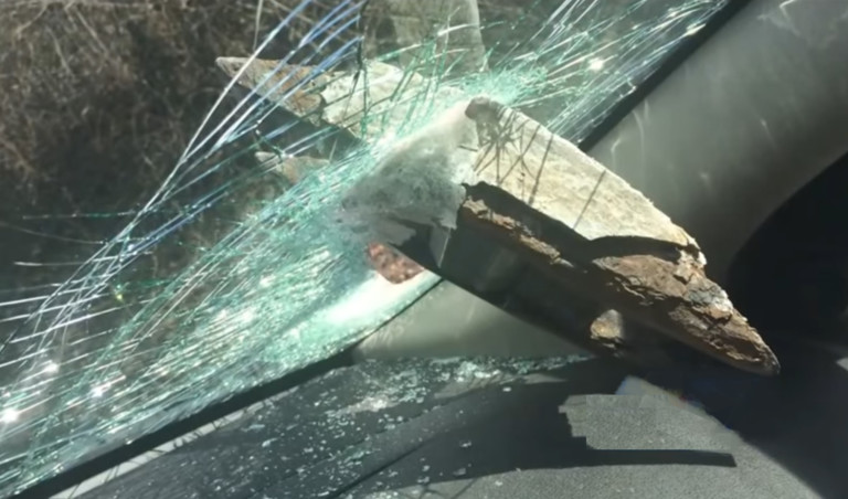 Cars Are Being Impaled By I-77 Construction Debris