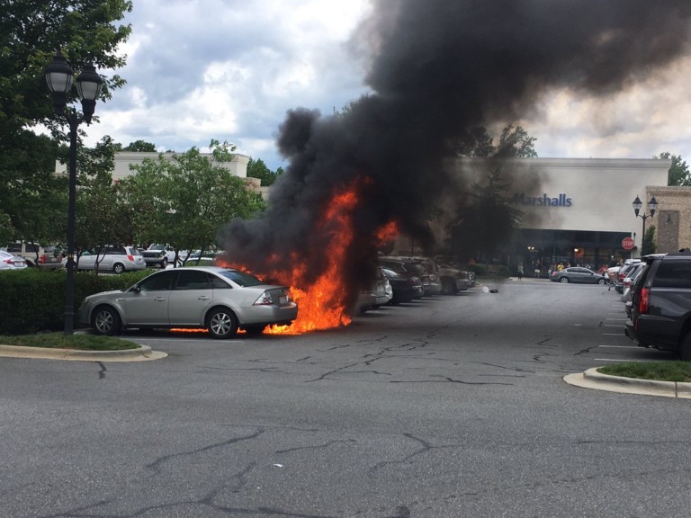 3 Cars Burst Into Flames in Huntersville Parking Lot