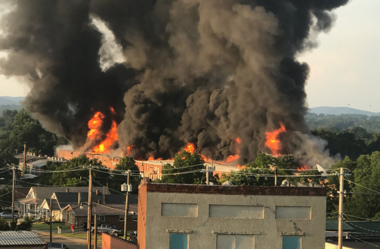 Old Shuford Mills Fire Will Burn For Another Week After 16 Fire Departments Battle Flames