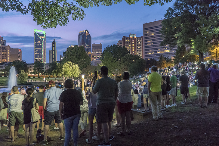 Several Hundred Gather In Uptown Charlotte In A United ‘Vigil for Charlottesville’