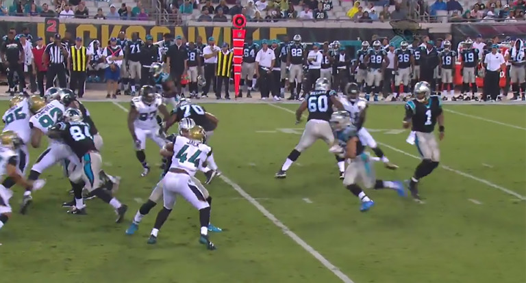 Newton Takes The Field To Help The Panthers Win Their Second Preseason Game