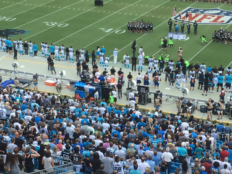 52 Panthers Stood For National Anthem – 1 Stayed In The Locker Room – Here’s Why (Video)