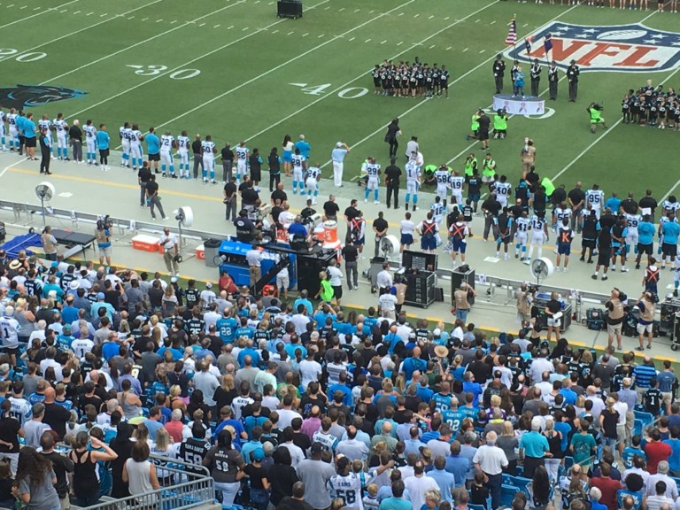 52 Panthers Stood For National Anthem – 1 Stayed In The Locker Room – Here’s Why (Video)