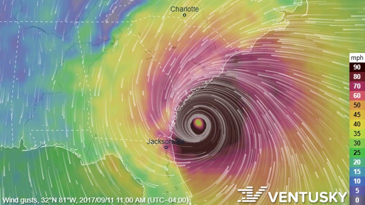 Cat 5 Hurricane Irma Models Shifted East – Possible Carolina Landfall on September 11th