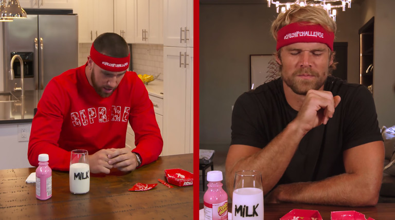 Panthers’ Greg Olsen Takes on KC’s Travis Kelce In Carolina Reaper #OneChipChallenge