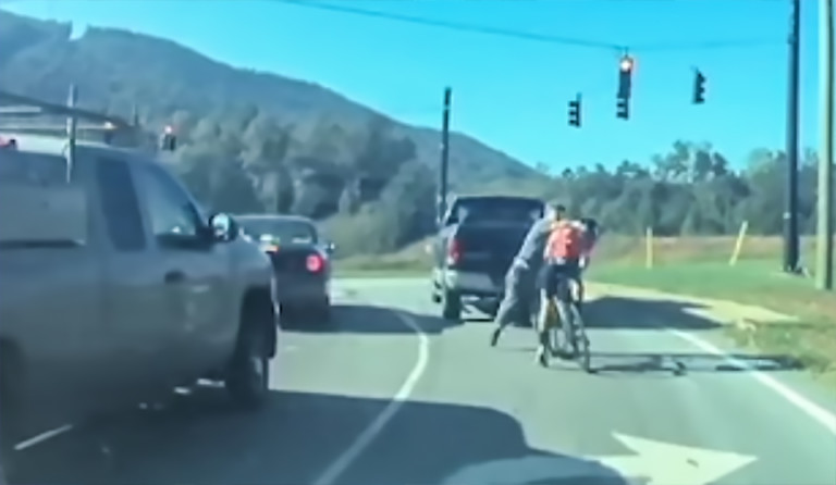 North Carolina Man Punches Cyclist In The Face For Riding On The Road (Video)