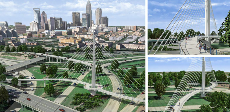 Charlotte Planning Massive “Iconic” Pedestrian Bridge Over Independence Blvd and I-77