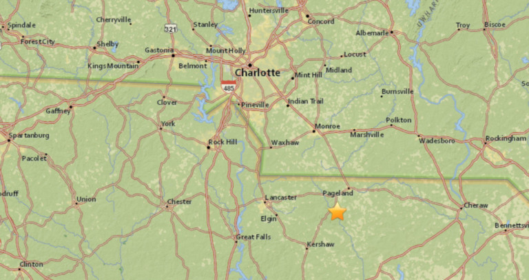 Earthquake Just Struck 30 Miles South of Charlotte
