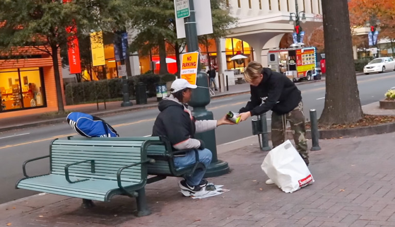 YouTube Star Goes Uptown Charlotte To Give High-End Sneakers To The Homeless (Video)