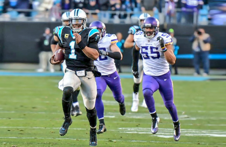 Stewart Sets Career Record and Cam Runs For 70 Yards in Epic Win Against The Vikings