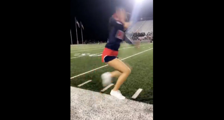 High School Cheerleader’s Gravity-Defying Trick Starting Viral Internet Craze (Video)