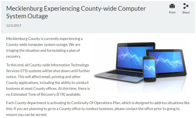 Hackers Shut Down Mecklenburg County Computer System – Demanding Ransom in Bitcoins