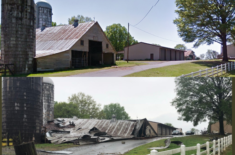 Tornado and Severe Winds Tear Down Trees and Buildings Across The Carolinas