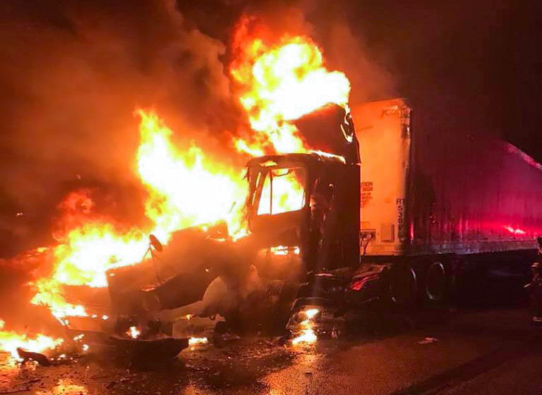 Tractor-Trailer Explosion Caused Major Backups On I-77