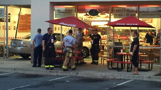 Car Crashes Into Local Five Guys