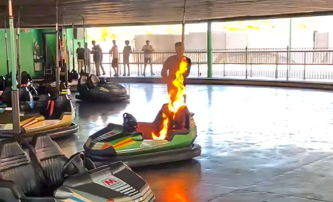 Bumper Car Catches On Fire At Carowinds (Video)