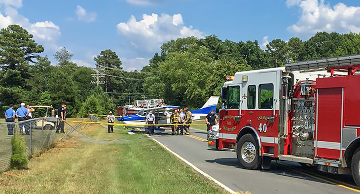 Airplane Makes Emergency Landing on East Charlotte Road