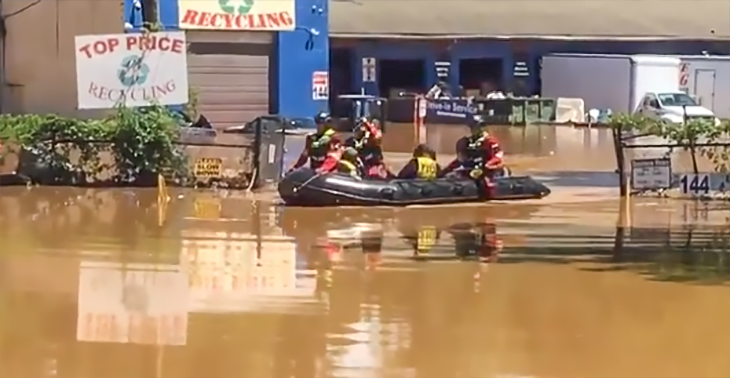 Charlotte Fire Department Rescues Stranded Workers After Flash Flood (Video)