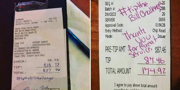 New Viral Social Media Challenge Tipping Servers 100% – #tipthebillchallenge