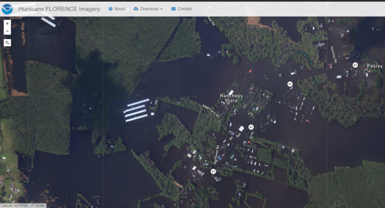 NOAA Just Made Their Aerial Imagery Survey of Hurricane Florence Public