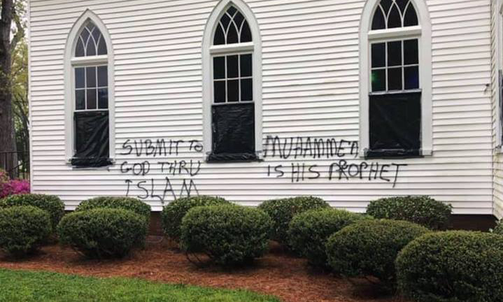 Vandals Spray-Paint “Muhammed Is His Prophet” on Historic SC Church – Police Offering Reward