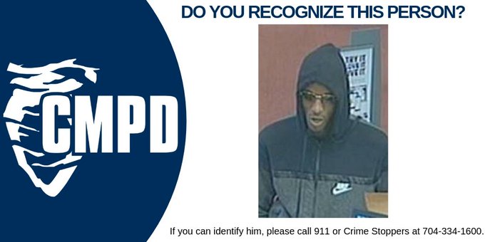 CMPD Asking For Public’s Help In Finding Armed Bank Robber