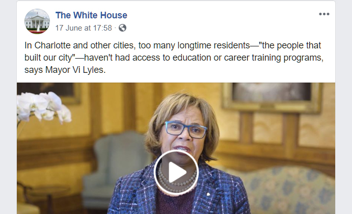 White House Broadcasts Video of Charlotte’s Mayor Around The World