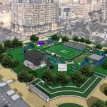 House of Soccer fan fest in romare bearden park