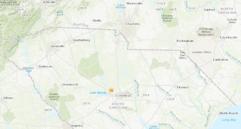 2.2 Magnitude Earthquake Struck Irmo, South Carolina This Morning