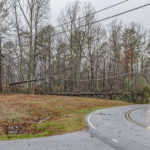 trees taking down power lines in gastonia with truck small