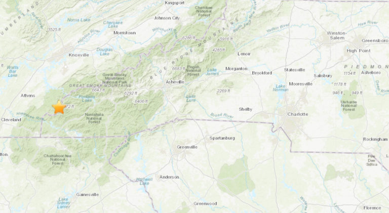 2.4 Magnitude Earthquake Just Struck North Carolina, About 100 Miles West of Charlotte