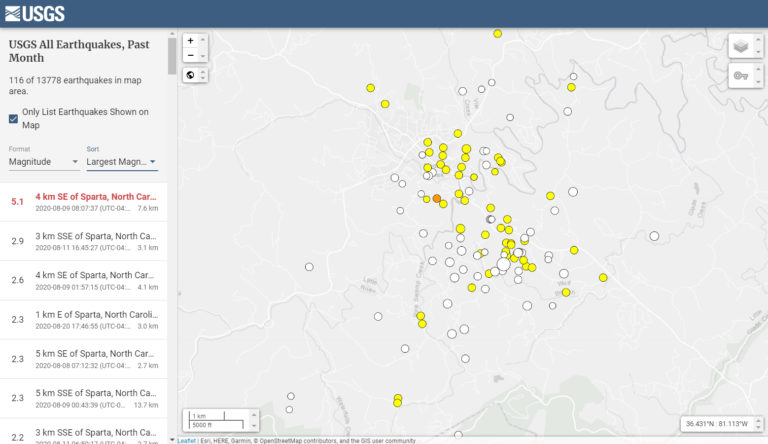 North Carolina Has Recorded 116 Earthquakes So Far This Month