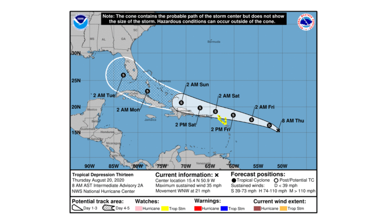 TD Thirteen Could Become Hurricane And Sweep Through The Carolinas Next Week