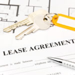 Lease agreement document with keys