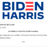 joe biden coming to Charlotte