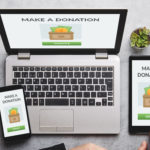 Donation concept on laptop, tablet and smartphone screen