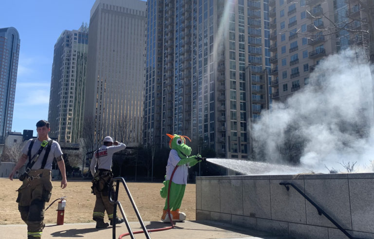 Charlotte’s Favorite Dragon Puts Out Fire and Saves Uptown Charlotte