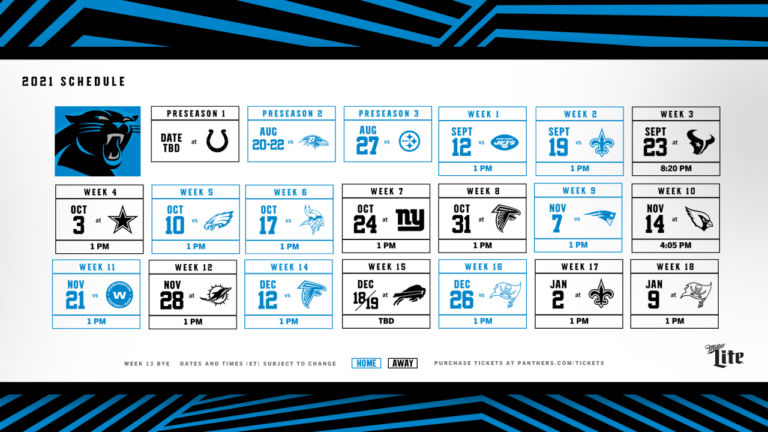 Carolina Panthers Just Released Their 2021 Schedule – Tickets Now On Sale