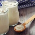 Greek yogurt in a glass jars