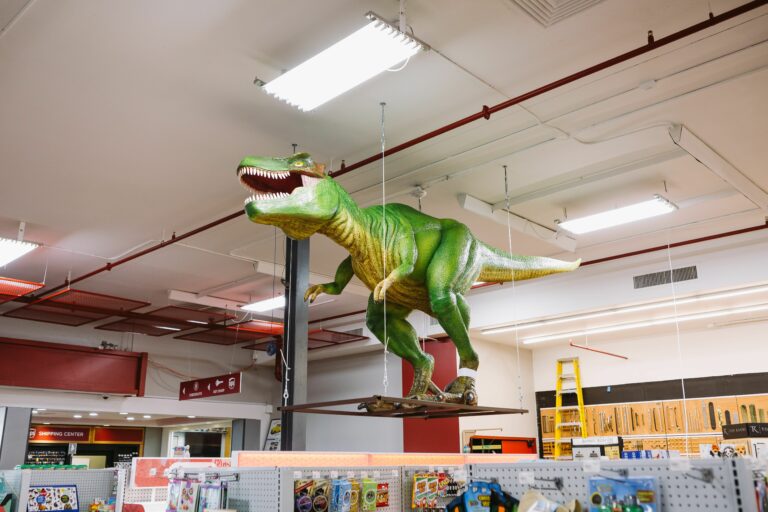 15-Foot T-Rex Makes Debut at Charlotte Blackhawk Hardware