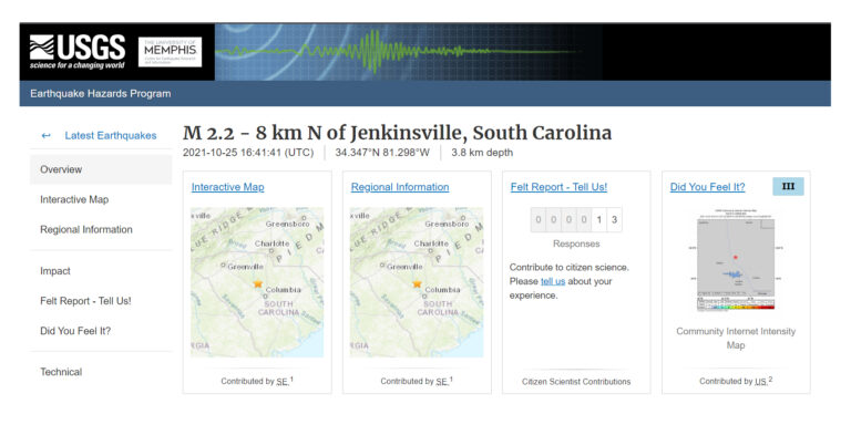 2.2 Magnitude Earthquake Strikes 40 Miles South of Charlotte